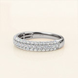Photo of Jiles 1 1/3 ct tw. Lab Grown Diamond Same Sex Ladies Band Set 14K White Gold [BT1681WL]
