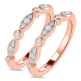 Photo of Effie 1/3 ct tw. Lab Grown Diamond Same Sex Ladies Band Set 14K Rose Gold [WL1662R]