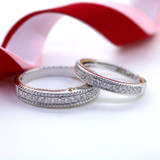 Photo of Blushing 7/8 ct tw. Diamond Wedding Band Set 10K White Gold [WB454W]