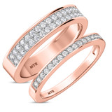 Photo of Marline 7/8 ct tw. Diamond Wedding Band Set 14K Rose Gold [WB368R]