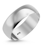 Photo of Hudson-7mm Traditional Mens Wedding Band 14K White Gold. [BT345WM]