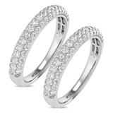 Photo of Jiles 1 2/3 ct tw. Lab Grown Diamond Same Sex Mens Band Set 14K White Gold [WM1681W]