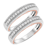Photo of Blushing 1 ct tw. Diamond Same Sex Mens Band Set 10K White Gold [WM454W]