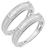 Photo of Margot 3/8 ct tw. Diamond Same Sex Mens Band Set 10K White Gold [WM493W]