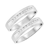 Photo of Arabella 1/2 ct tw. Diamond Same Sex Mens Band Set 14K White Gold [WM532W]