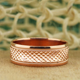 Photo of Allure Traditional Mens Wedding Band 14K Rose Gold. [BT580RM]