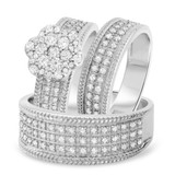 Photo of Madeline 1 1/7 ct tw. Diamond Fancy Cluster Trio Set 10K White Gold [BT640W-C000]