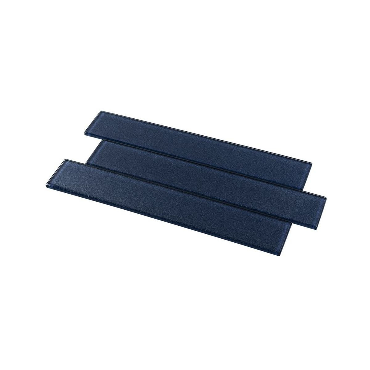 Asea Oceanique Sparkle Navy 2x12 Subway Glass Tile - Box of 7.75 Sq Ft