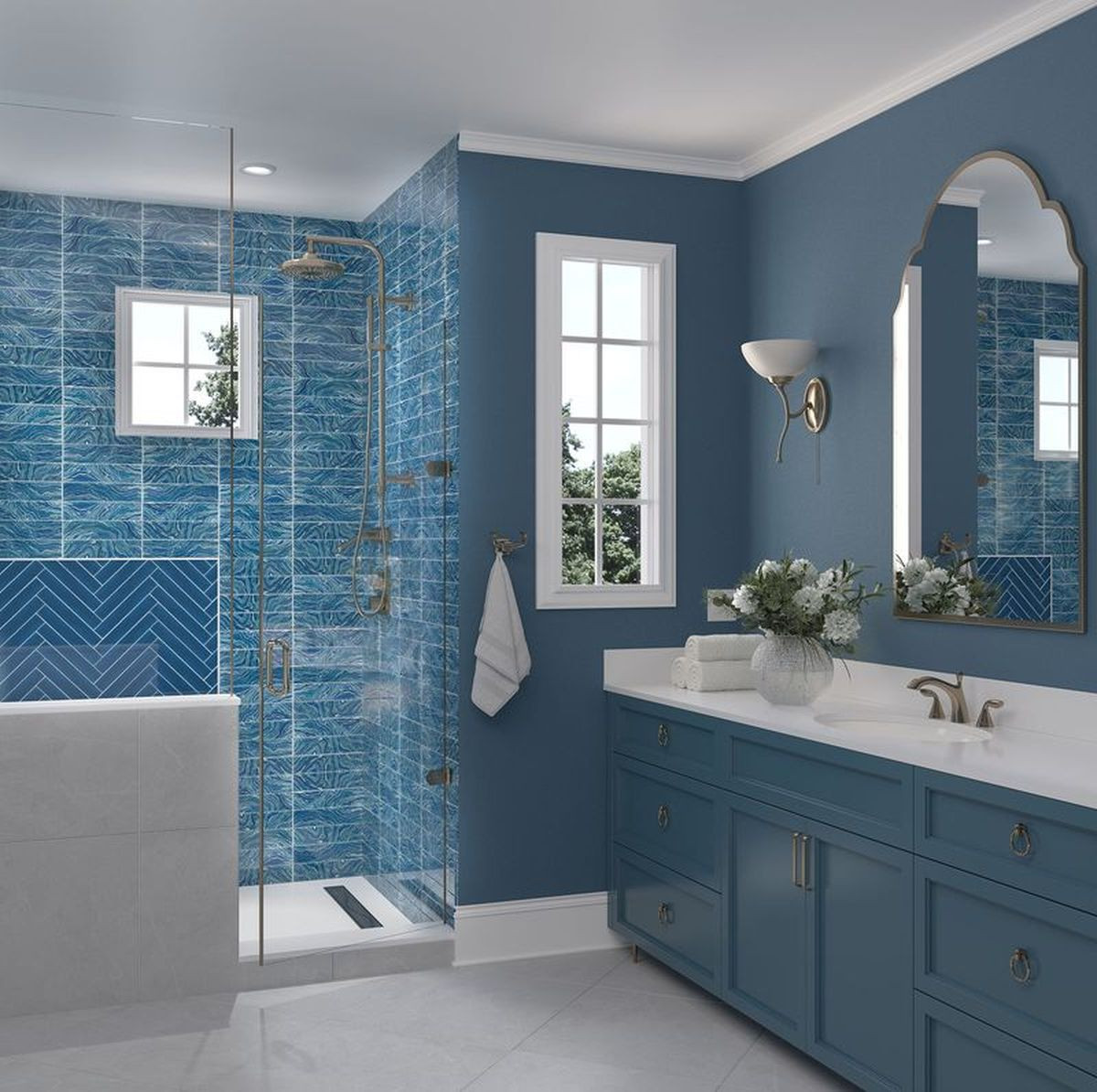 Asea Oceanique Sparkle Navy 2x12 Subway Glass Tile - Box of 7.75 Sq Ft