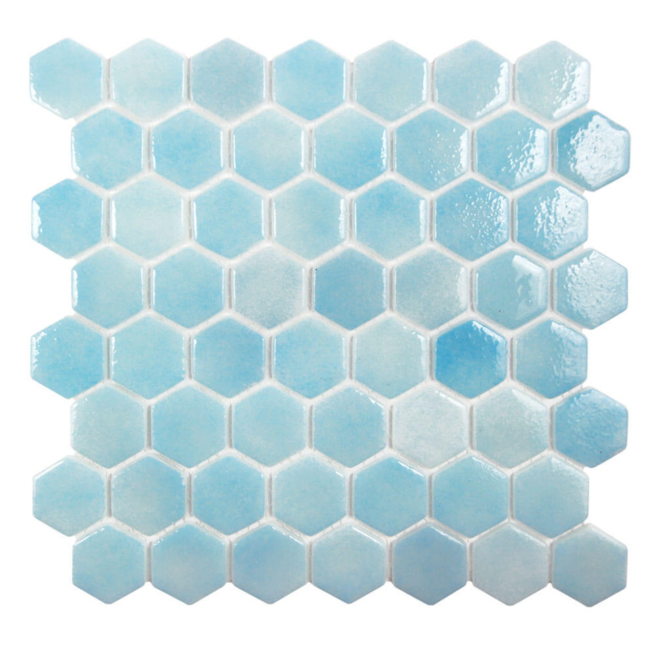 National Pool Tile Cobalto Sea Glass Hexagon