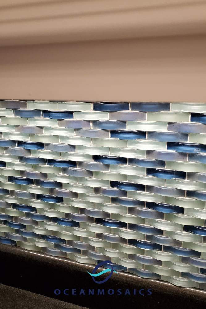 Ripple Stream Wavy Mosaic Glass Tile