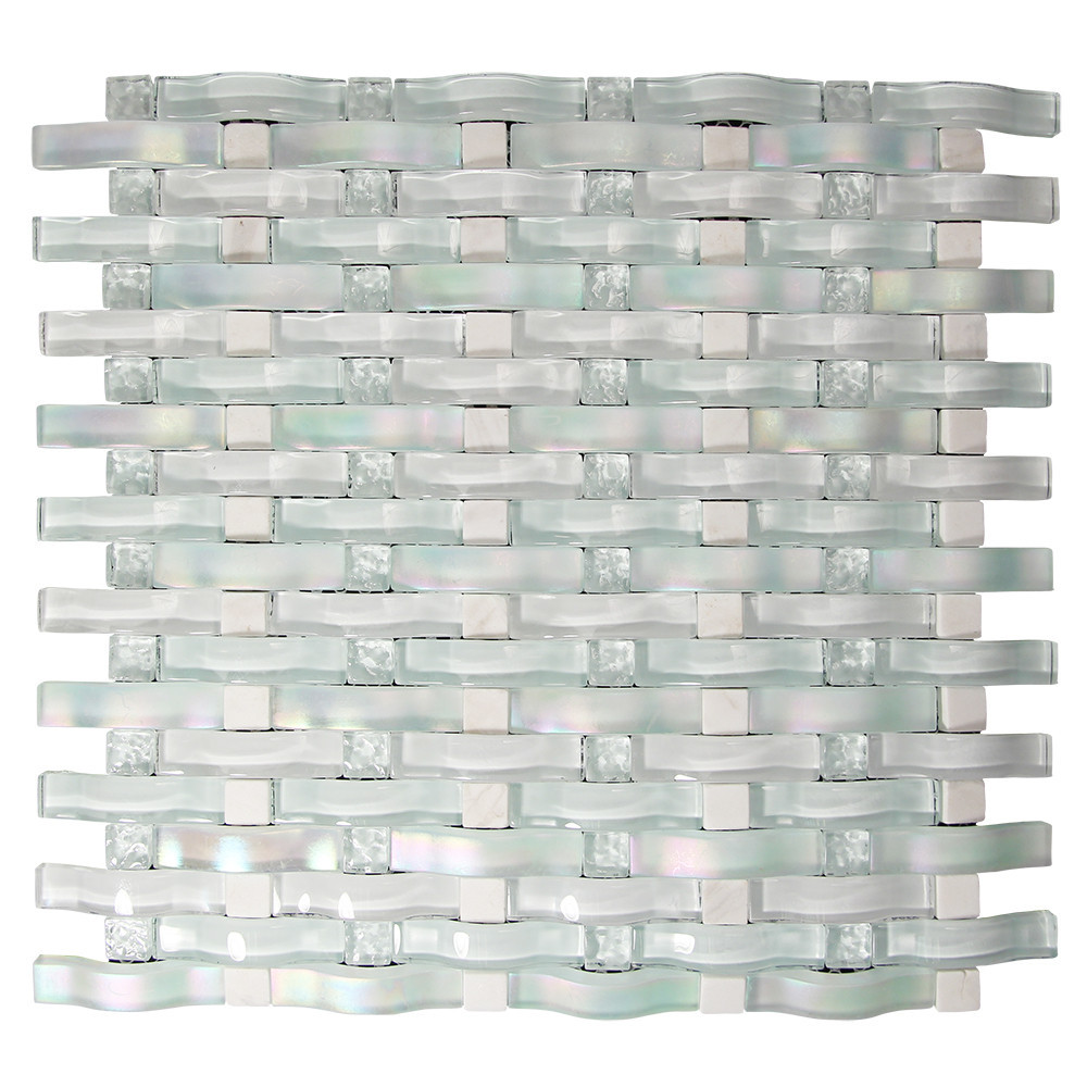 Sample Ash Gray Blend Ripple Series 3D Wave Backsplash Glass Stone Mosaic Tile for Kitchen Bathroom Sample Ash Gray Blend Ripple Series 3D Wave Backsplash Glass Stone Mosaic Tile for Kitchen Bathroom