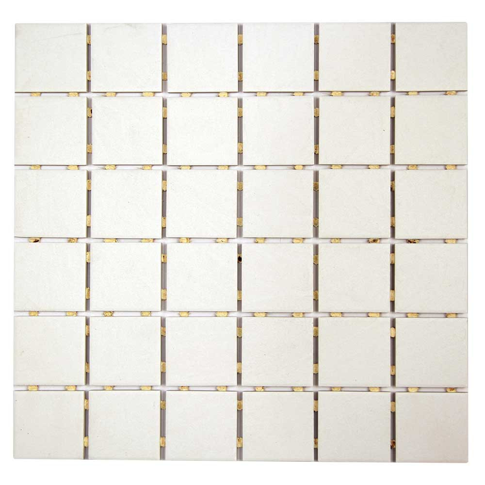 Shore 2x2 White Matte Ceramic Grid Mosaic Tile