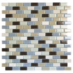 Basic Cross Beige Mosaic Glass Tile