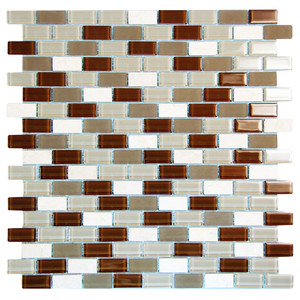 Basic Cross Brown Mosaic Glass Tile