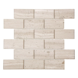 Gulfstream White Wood 2x4 Beveled Subway Stone Tile Gulfstream White Wood 2x4 Beveled Subway Stone Tile