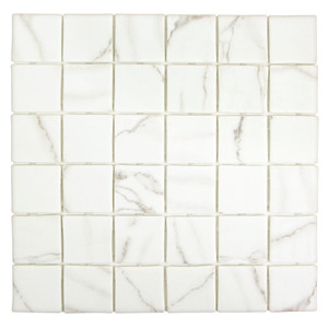 Sandbar Square White 2x2 Recycled Glass Tile