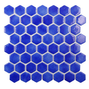 Islamorada Hexagon Abyss Blue Glass Pool Tile