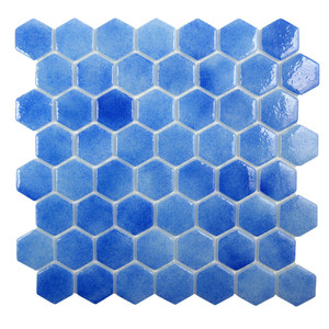 Islamorada Hexagon Bay Blue Glass Pool Tile Islamorada Hexagon Bay Blue Glass Pool Tile