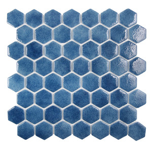 Islamorada Hexagon Tidepool Blue Glass Pool Tile