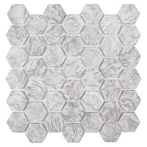 Anat Hexagon Grey Recycled Glass Tile Anat Hexagon Grey Recycled Glass Tile