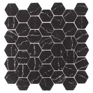 Anat Hexagon Black Recycled Glass Tile Anat Hexagon Black Recycled Glass Tile