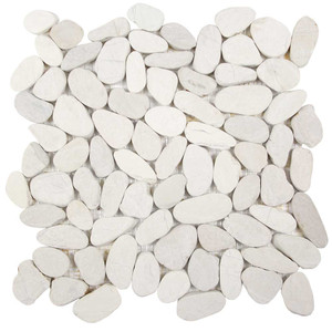 Dunes White Pebble Stone Sliced Tile Dunes White Pebble Stone Sliced Tile