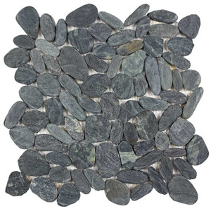 Dunes Black Pebble Stone Sliced Tile Dunes Black Pebble Stone Sliced Tile