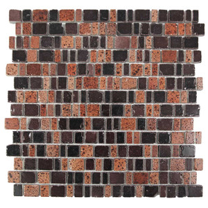 Ice Age Wine Burgundy Rustic Glass Tile