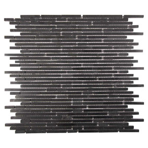 Ria Jet Black Linear Stacked Stone Tile Ria Jet Black Linear Stacked Stone Tile