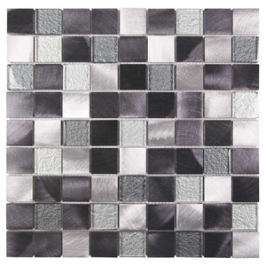 Nori Black Metal And Glass Square Tile Nori Black Metal And Glass Square Tile