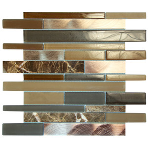 Eternital Emperador Mosaic Glass Tile