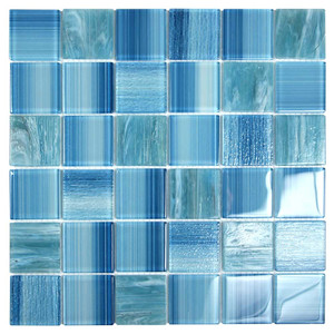 Seven Seas Caribbean Blue Polished Glass 2x2 Pool Tile