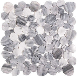 Reef Cloud Grey Sliced Pebble Mosaic Tile Reef Cloud Grey Sliced Pebble Mosaic Tile