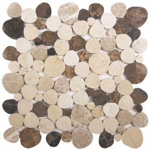 Reef Pebble Sliced Spanish Mix Marble Tile Reef Pebble Sliced Spanish Mix Marble Tile