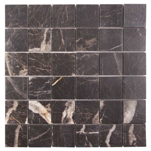 Seacoast Marquina Porcelain Grid Mosaic Tile Seacoast Marquina Porcelain Grid Mosaic Tile