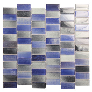 Extant Blue Mix 1x2 Pool Mosaic Glass Tile