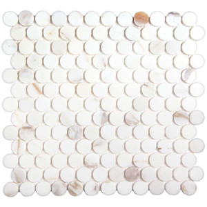Lana Calacatta Gold 1" Penny Round Marble Tile Lana Calacatta Gold 1" Penny Round Marble Tile