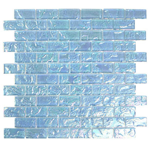 Beachwalk Sky Blue Iridescent Mini Brick 1x2 Pool Tile Beachwalk Sky Blue Iridescent Mini Brick 1x2 Pool Tile