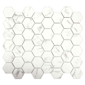 Seaside Hexagon Matte Carrara Recycled Glass Tile Seaside Hexagon Matte Carrara Recycled Glass Tile