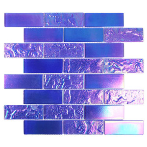 Beachwalk Ultra Blue Iridescent Brick Pool Tile - subway pool tile