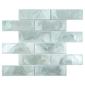 Ocean Mist Green Pearlescent Iridescent 2x6 Subway Glass Tile Ocean Mist Green Pearlescent Iridescent 2x6 Subway Glass Tile