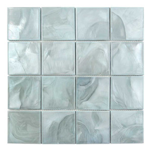 Ocean Mist Green Pearlescent Iridescent Square Glass Tile Ocean Mist Green Pearlescent Iridescent Square Glass Tile