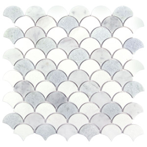 Tidal Blue Celeste Mini Scale Honed Marble Mosaic Tile Tidal Blue Celeste Mini Scale Honed Marble Mosaic Tile