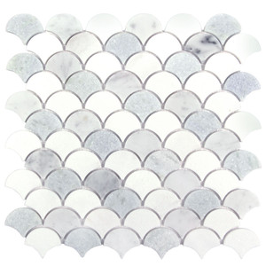 Tidal Blue Celeste Mini Scale Honed Marble Mosaic Tile Tidal Blue Celeste Mini Scale Honed Marble Mosaic Tile