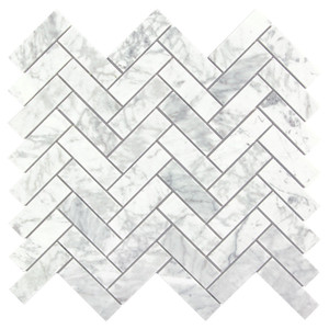 Tidal Carrara Herringbone Honed Marble Mosaic Tile Tidal Carrara Herringbone Honed Marble Mosaic Tile