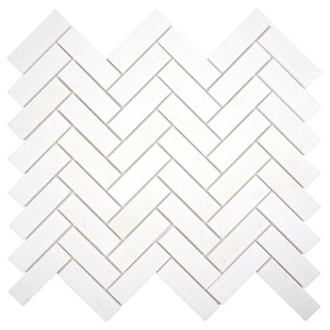 Tidal Thassos White Herringbone Honed Marble Mosaic Tile Tidal Thassos White Herringbone Honed Marble Mosaic Tile