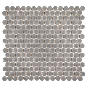 Sandy Penny Round Dark Grey Porcelain Mosaic Tile Sandy Penny Round Dark Grey Porcelain Mosaic Tile