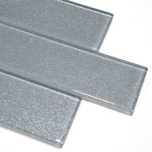 Asea Oceanique Anthology Sparkle Grey 2x12 Subway Glass Tile - Box of 7.75 Sq Ft