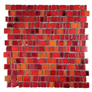 Ice Age Fire Red Rustic Glass Tile